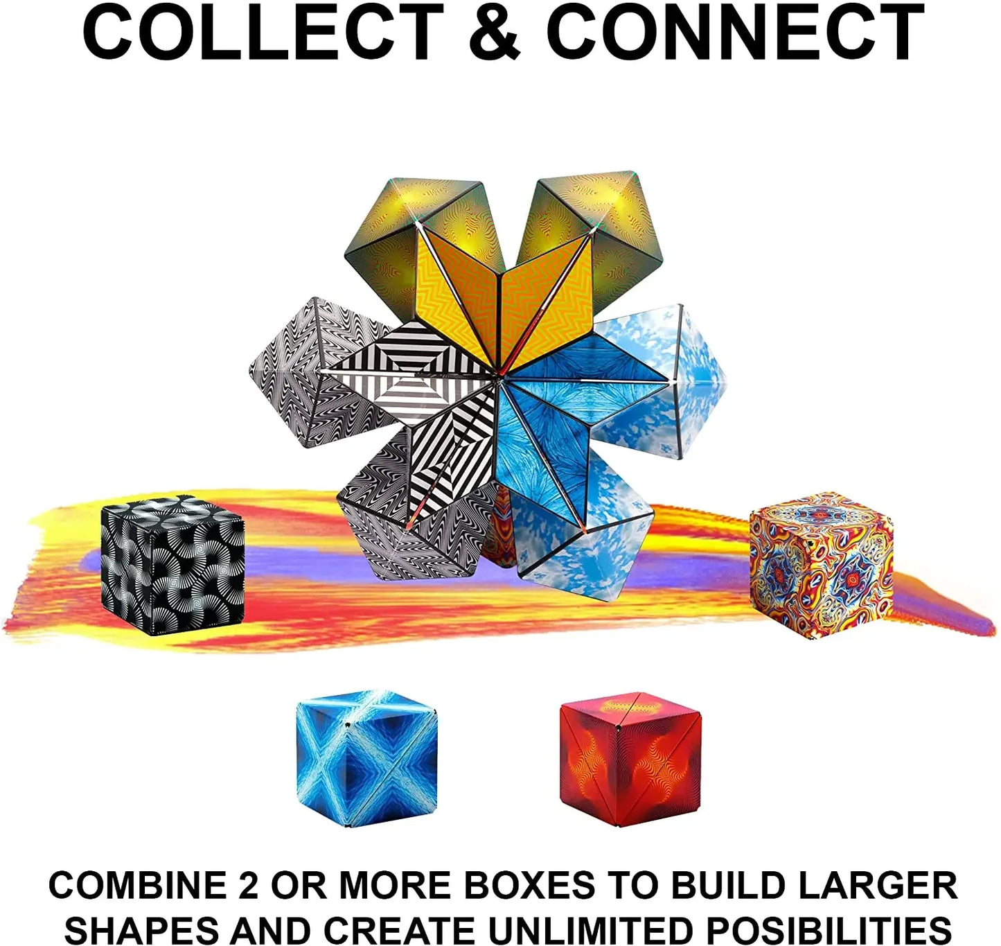 3D Magnetic Geometric Cube – Variable Shape Puzzle for Kids, Stress Relief, and Brain Training – Fun Decompression Toy for All Ages