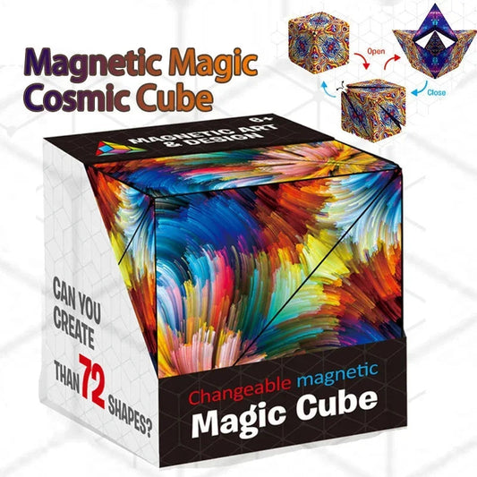 3D Magnetic Geometric Cube – Variable Shape Puzzle for Kids, Stress Relief, and Brain Training – Fun Decompression Toy for All Ages