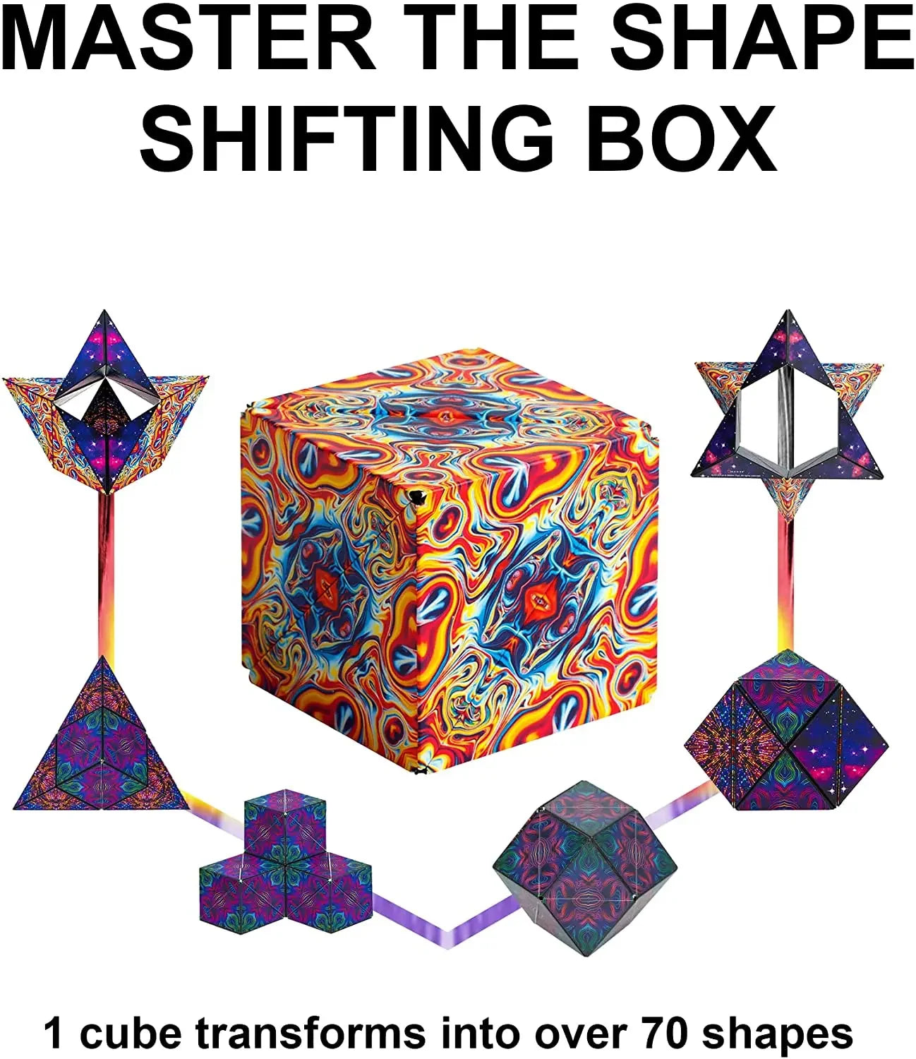 3D Magnetic Geometric Cube – Variable Shape Puzzle for Kids, Stress Relief, and Brain Training – Fun Decompression Toy for All Ages